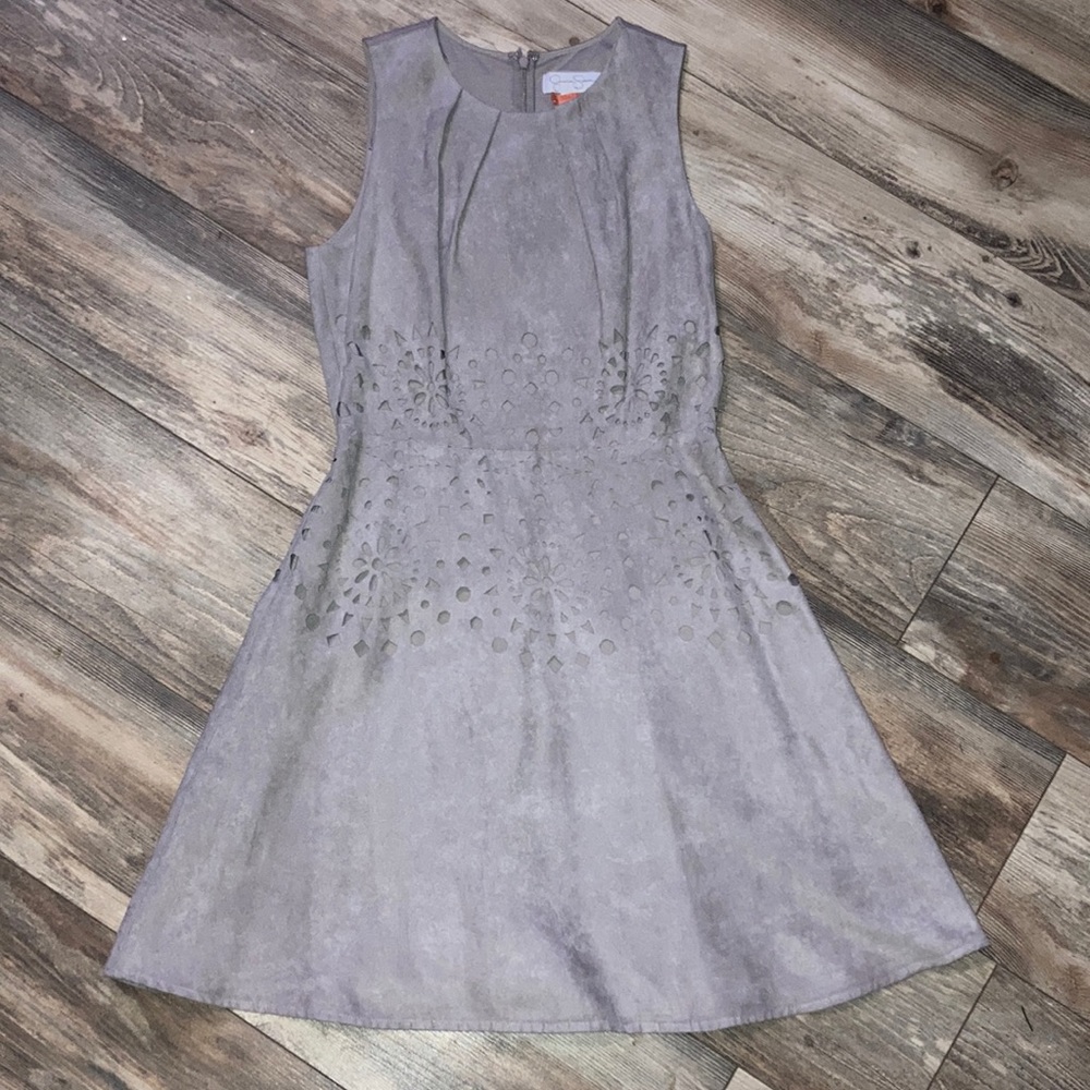 Jessica Simpson Size 8 Gray/Beige Dress